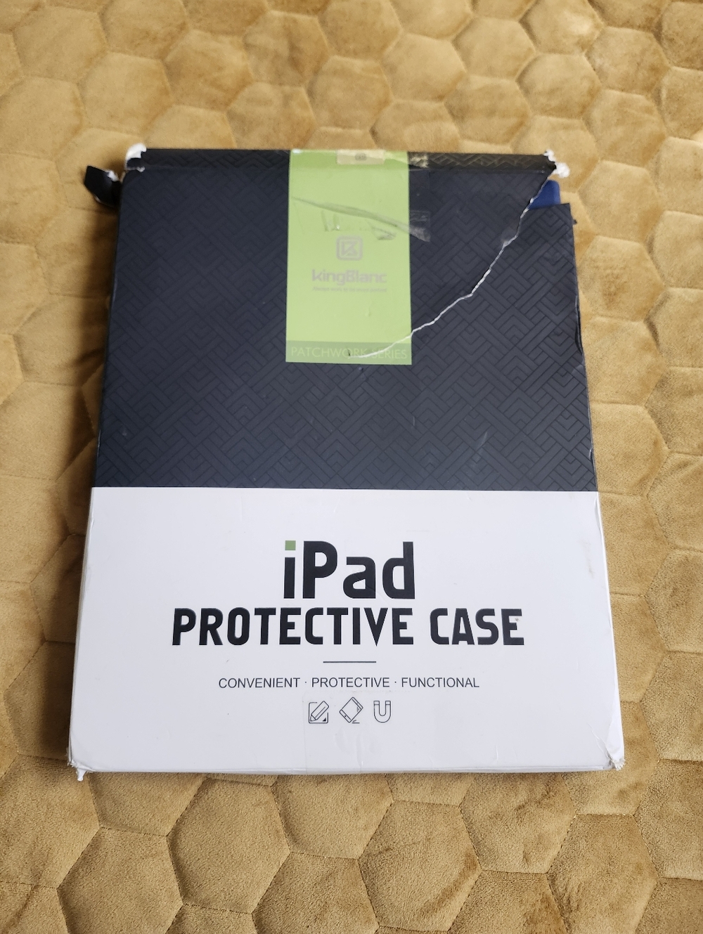 NI B KingBlanc iPad Pro Case Blue PU Leather Patchwork